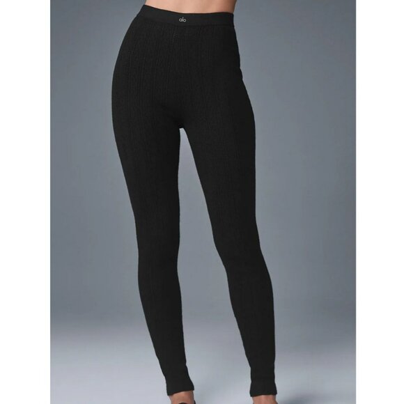 ALO Yoga Pants - ALO Yoga Pointelle Sweater High Waist Be Mine Leggings